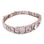 Load image into Gallery viewer, Platinum Art Deco Diamond Bracelet, 5.75tcw &amp; .10tcw Emeralds 22.8g, 7&quot; at Regard Jewelry in Austin, - Regard Jewelry
