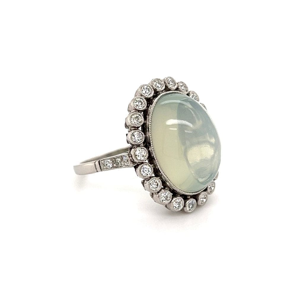 Moonstone Ring Art Deco Halo engagement Cluster Promise 925 Sterling Silver  | eBay