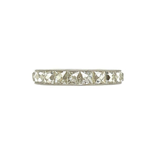 Platinum Art Deco Revival 5.32tcw French Cut Diamond Engraved Eternity Band 5.0g, s6.5 at Regard - Regard Jewelry
