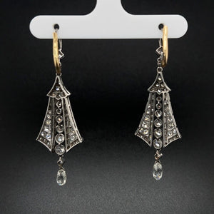 Platinum Art Deco Revival Briolette Diamond Earrings at Regard Jewelry in Austin, Texas - Regard Jewelry