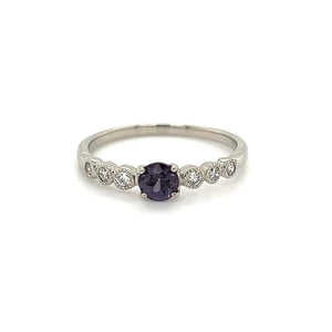 Platinum Color Change Garnet and Diamond Ring at Regard Jewelry in Austin, Texas - Regard Jewelry