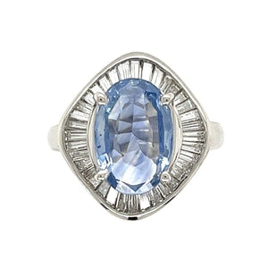 Platinum No Heat Sapphire and Diamond Ballerina Ring at Regard Jewelry in Austin, Texas - Regard Jewelry