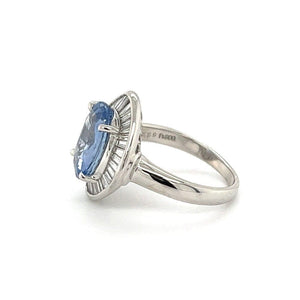 Platinum No Heat Sapphire and Diamond Ballerina Ring at Regard Jewelry in Austin, Texas - Regard Jewelry