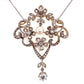 Platinum on 18K Edwardian 2.80tcw Diamond & Natural Pearl Necklace, 14K Chain 17" at Regard Jewelry - Regard Jewelry