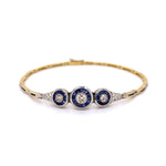 Load image into Gallery viewer, Platinum on 18K Edwardian .45tcw Diamond &amp; .70tcw Sapphire Link Bracelet 6.3g, 7&quot; at Regard Jewelry - Regard Jewelry
