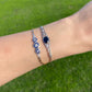 Platinum on 18K Edwardian .45tcw Diamond & .70tcw Sapphire Link Bracelet 6.3g, 7" at Regard Jewelry - Regard Jewelry