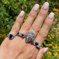 Platinum on 18K Edwardian Pointy Diamond and Sapphire Ring at Regard Jewelry in Austin, Texas - Regard Jewelry