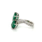 Platinum Oval Emerald Bypass Ring and Diamonds at Regard Jewelry in Austin, Texas - Regard Jewelry