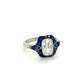 Platinum Ring With Old Miner Cut Cushion Diamond