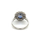 Platinum Ring With Oval Sapphire and Diamond Halo at Regard