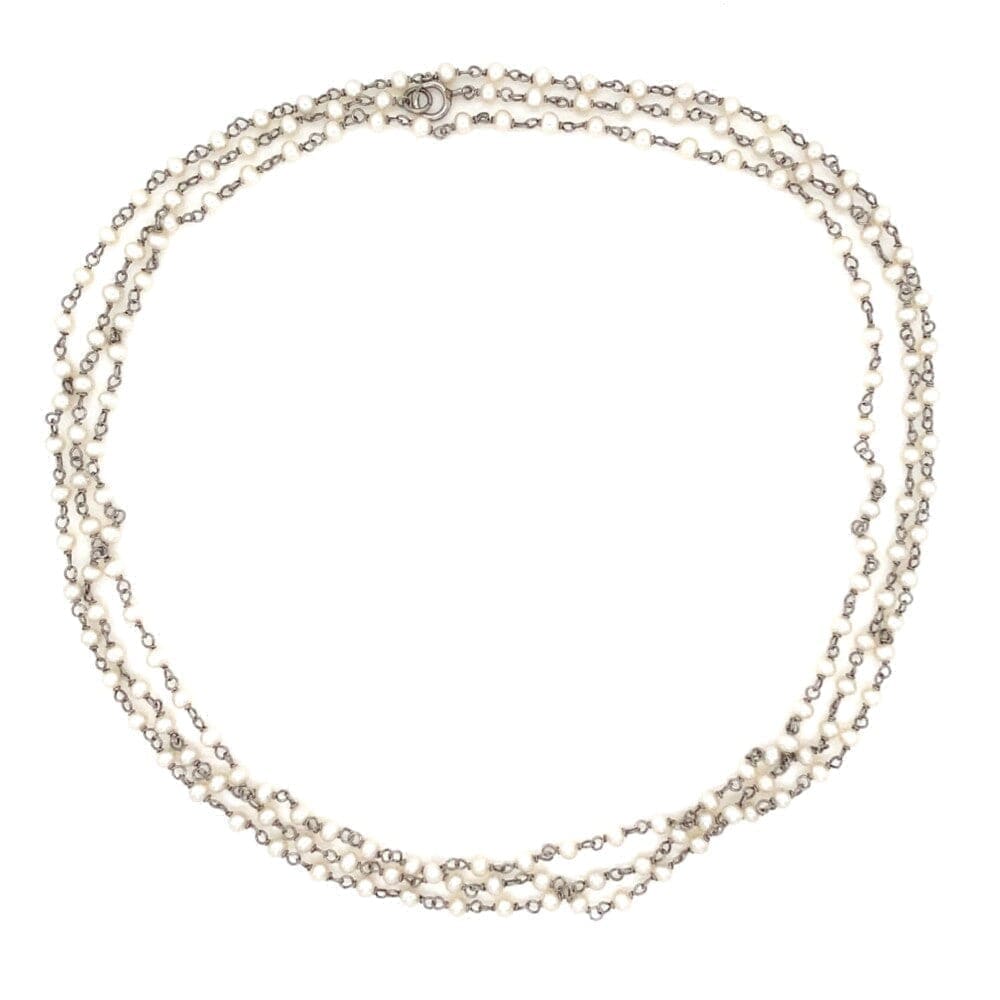 Platinum & Seed Pearl Chain Necklace at Regard Jewelry in Austin, Texas - Regard Jewelry