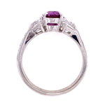 Load image into Gallery viewer, Platinum SPARK Pink Sapphire and Fancy Diamond Ring. s6.5 at Regard Jewelry in Austin, Texas - Regard Jewelry
