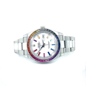 Rolex Datejust with Rainbow Sapphire Bezel at Regard Jewelry in Austin, Texas - Regard Jewelry