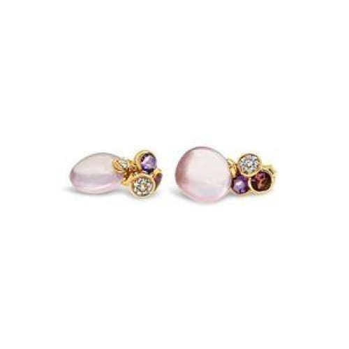 ROSE QUARTZ IN ROSE GOLD WITH TOURMALINE EARRINGS AT REGARD JEWELRY IN AUSTIN, TEXAS - Regard Jewelry