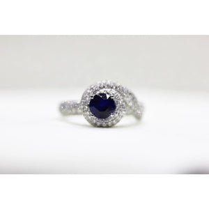 ROUND BLUE SAPPHIRE SWIRL RING AT REGARD JEWELRY IN AUSTIN, TEXAS - Regard Jewelry