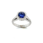 Load image into Gallery viewer, Sapphire and Diamond Halo Ring at Regard Jewelry in Austin, Texas - Regard Jewelry
