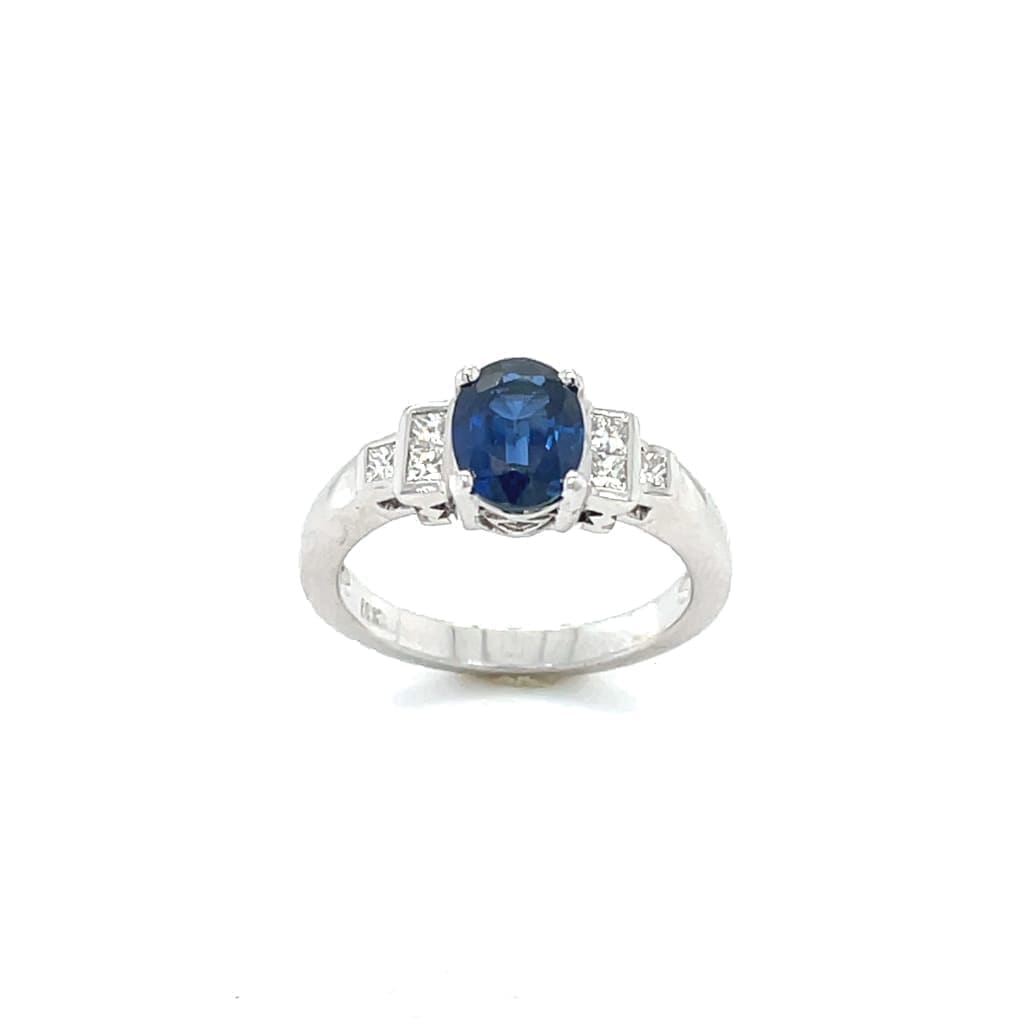 Sapphire and Diamond Ring Set 18k White Gold at Regard Jewelry in Austin, Texas - Regard Jewelry