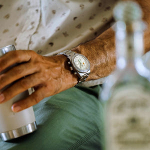Seaholm Flat Chronograph Watch with White Dial at Regard Jewelry in Austin, Texas - Regard Jewelry