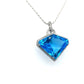 Shield Cut Blue Topaz Set in a 14k White Gold Pendant with Accent Diamonds at Regard Jewelry in - Regard Jewelry