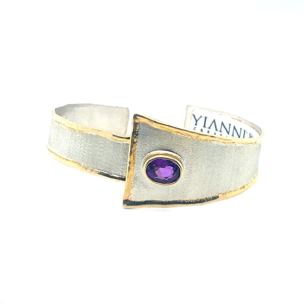 SILVER HANDMADE 1.30CT AMETHYST BRACELET IN AUSTIN, TX. - Regard Jewelry
