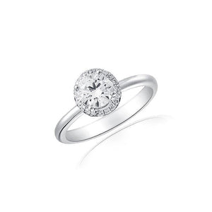 Simple Twist Halo Ring by Ron Rosen at Regard Jewelry in Austin Texas - Regard Jewelry