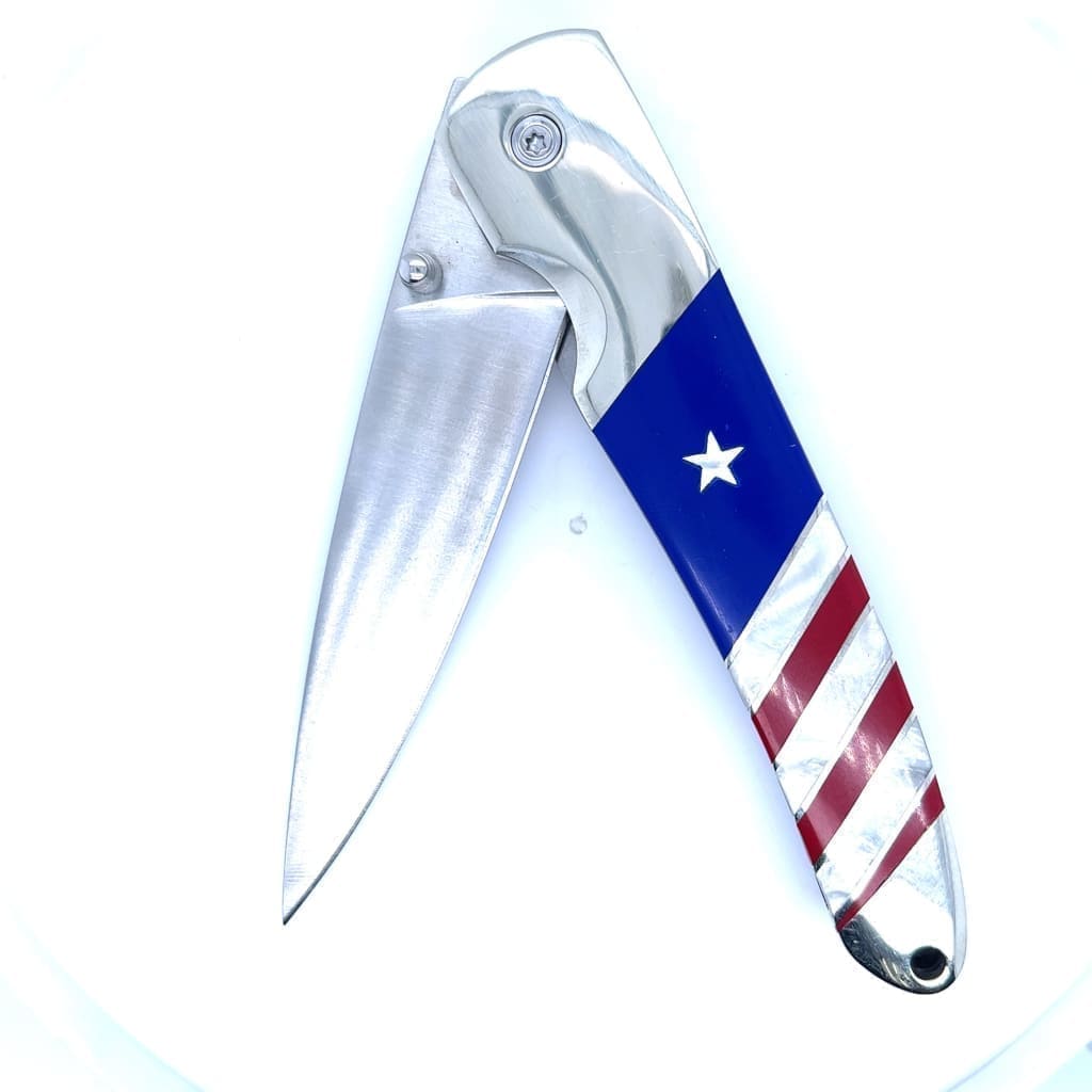 Single Sided Patriotic Collection 4" Linerlock Knife at Regard Jewelry in Austin, Texas - Regard Jewelry
