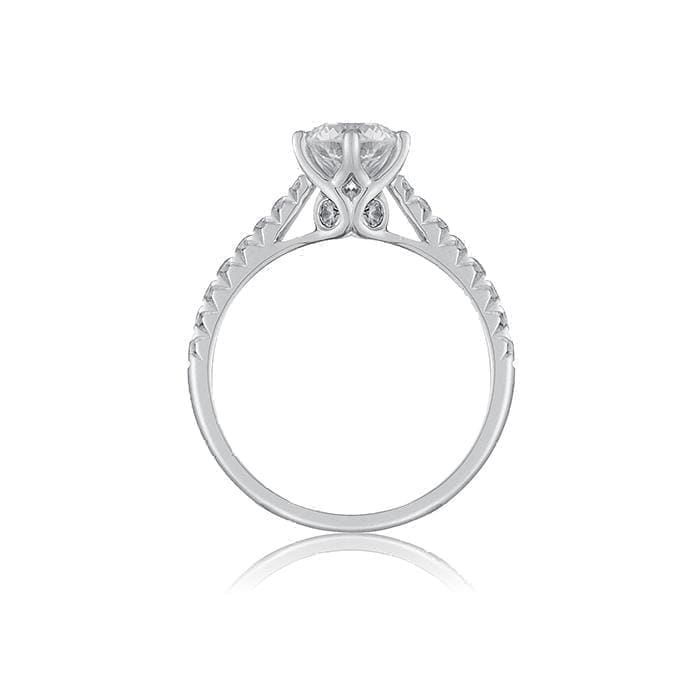 Six Prong Engagement Ring with Diamond Shank by Ron Rose at Regard Jewelry in Austin, Texas - Regard Jewelry