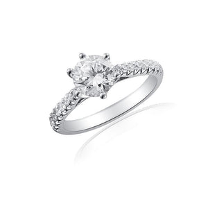 Six Prong Engagement Ring with Diamond Shank by Ron Rose at Regard Jewelry in Austin, Texas - Regard Jewelry