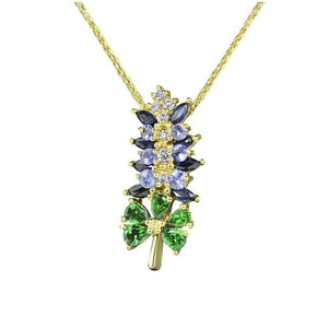Texas Bluebonnet Necklace with Diamonds at Regard Jewelry in Austin, Texas - Regard Jewelry
