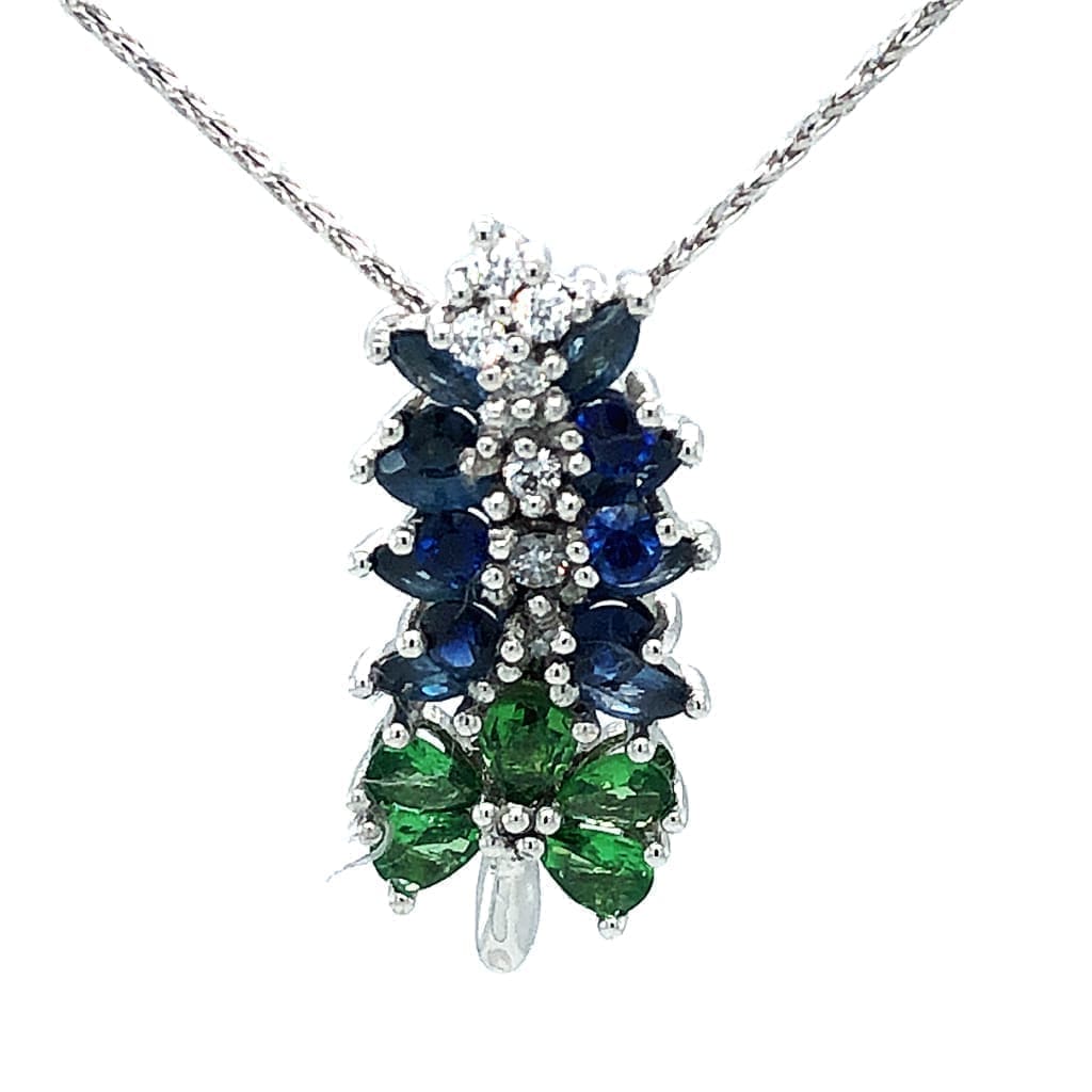 Texas Bluebonnet Necklace with Diamonds at Regard Jewelry in Austin, Texas - Regard Jewelry