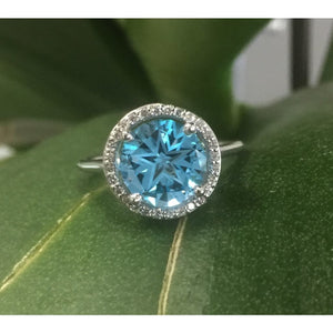 Texas Star Cut Blue Topaz Halo Ring at Regard Jewelry in Austin, TX - Regard Jewelry