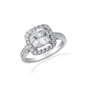 Thin Cushion Shape Diamond Halo Ring by Ron Rosen at Regard Jewelry in Austin, Texas - Regard Jewelry