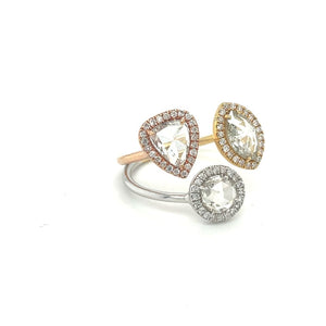 Three Stone Rose Cut Diamond Ring at Regard Jewelry in Austin, TX - Regard Jewelry