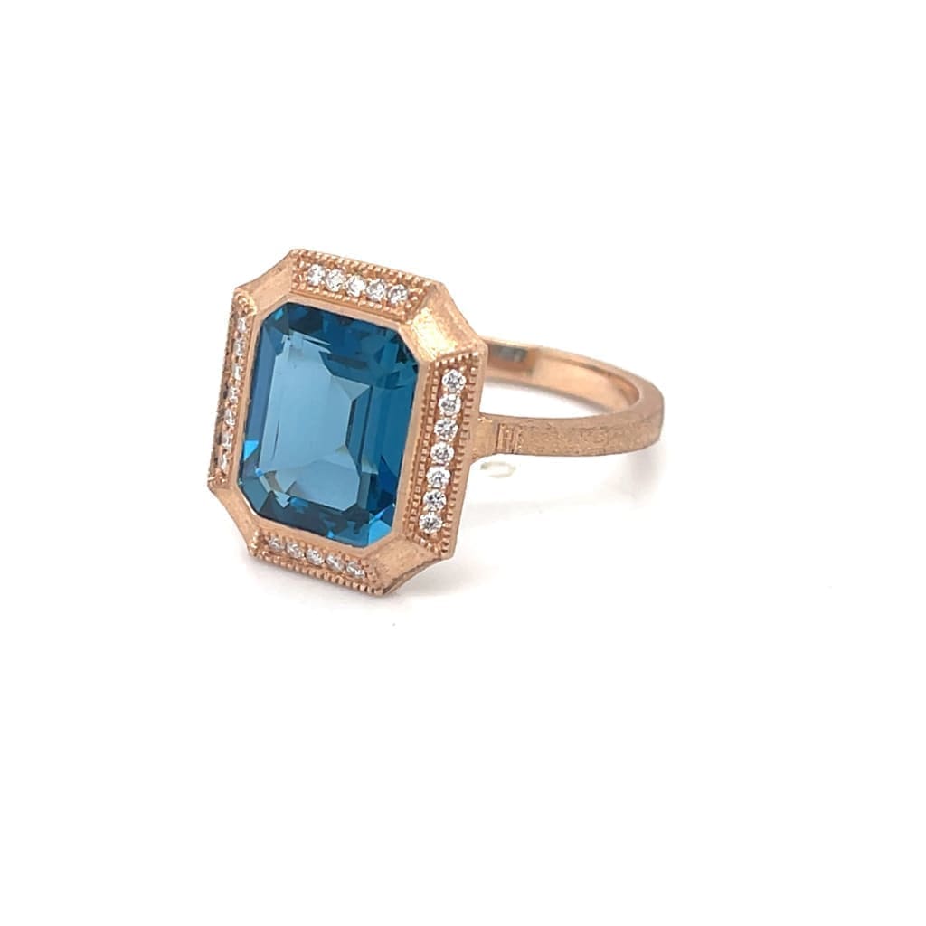 Topaz Matte Finished Ring with Diamonds at Regard Jewelry in Austin, Texas - Regard Jewelry