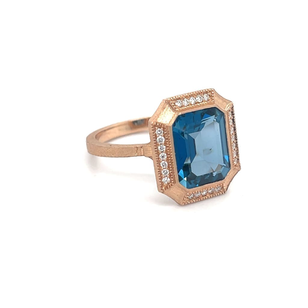 Topaz Matte Finished Ring with Diamonds at Regard Jewelry in Austin, Texas - Regard Jewelry