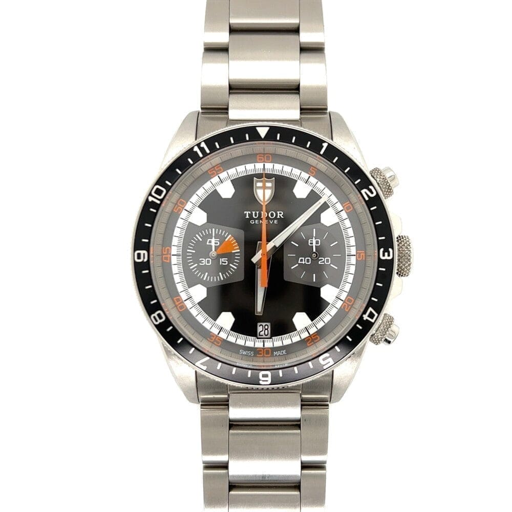 Tudor Heritage Chrono 70330N 42mm Stainless Steel Gray Dial Watch at Regard Jewelry in Austin, Texas - Regard Jewelry