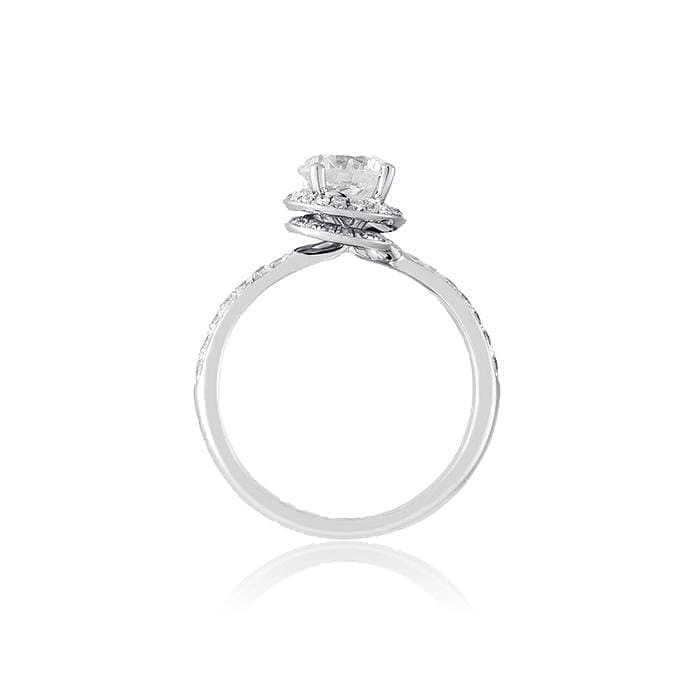 Twisted Diamond Halo Engagement ring with Diamond Shank by Ron Rosen at Regard Jewelry in Austin - Regard Jewelry