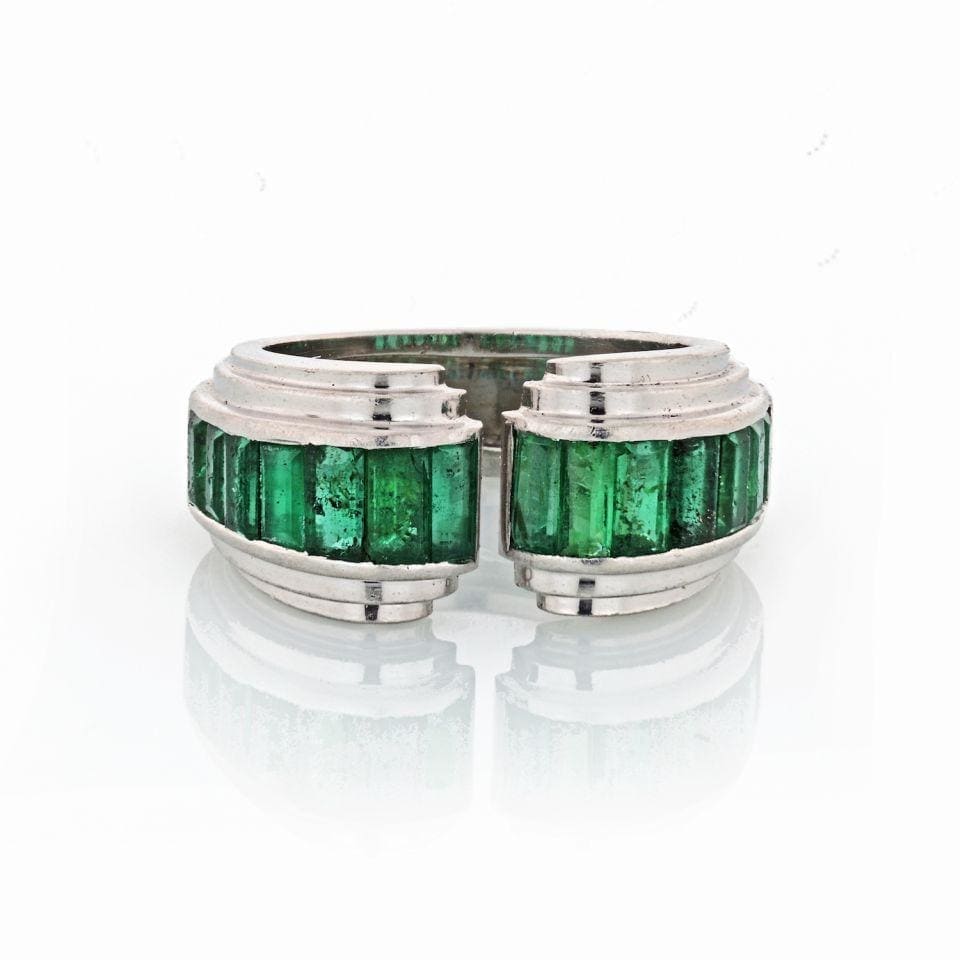 Vintage Platinum 1940's Emerald Ring at Regard Jewelry in Austin, Texas - Regard Jewelry