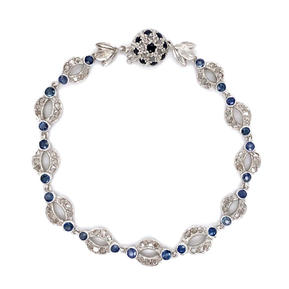 Vintage Platinum, Diamond and Sapphire Bracelet at Regard Jewelry in Austin, Texas - Regard Jewelry