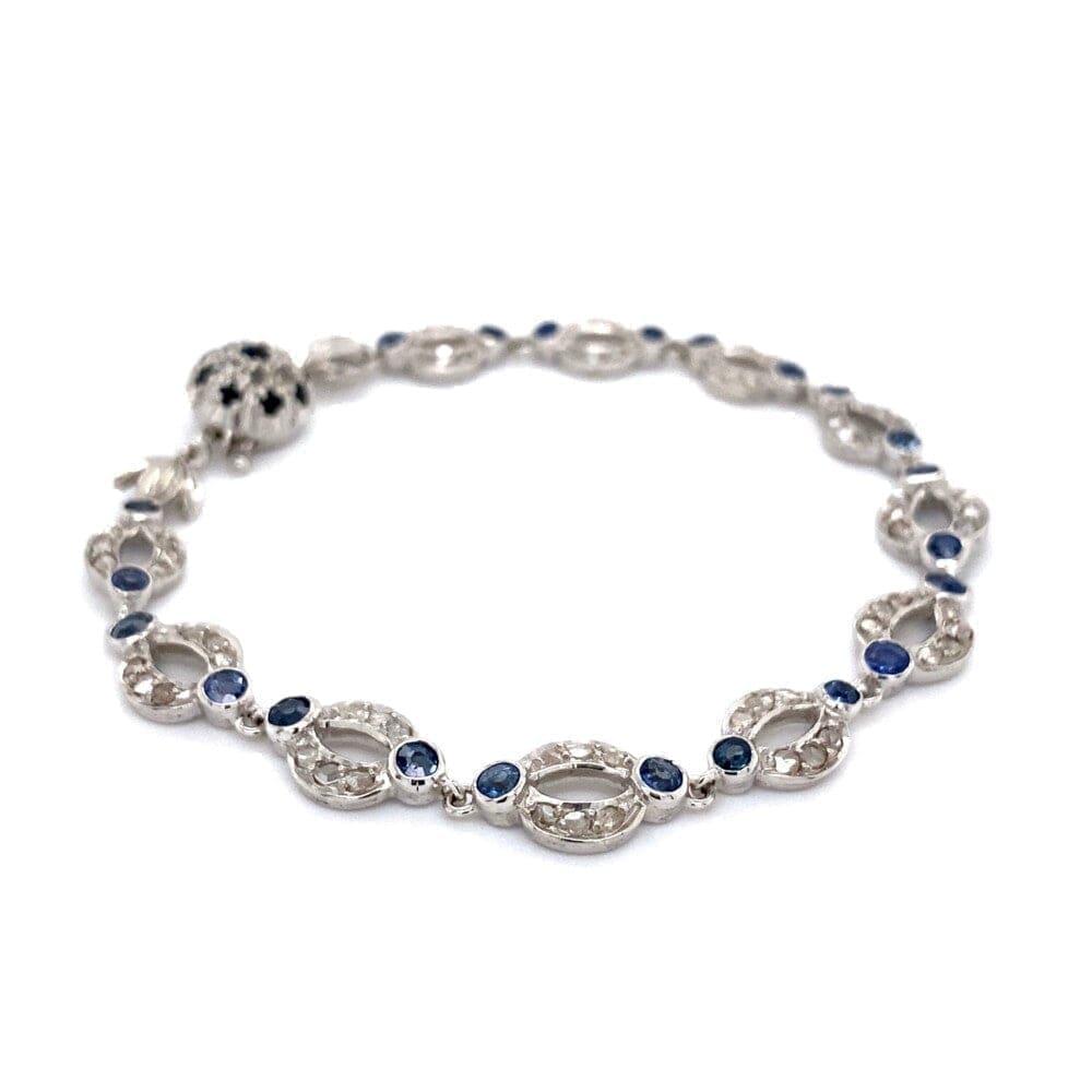 Vintage Platinum, Diamond and Sapphire Bracelet at Regard Jewelry in Austin, Texas - Regard Jewelry