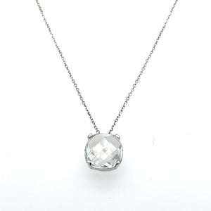 White Topaz Set in 14k White Gold Pendant at Regard Jewelry in Austin, Texas - Regard Jewelry